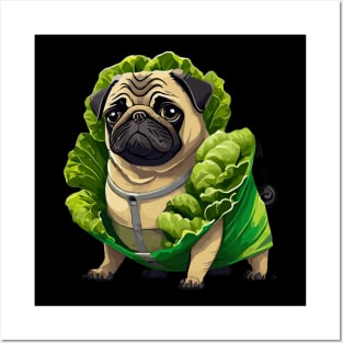 Puglettuce Funny Pug Dog Lovers Gift Posters and Art